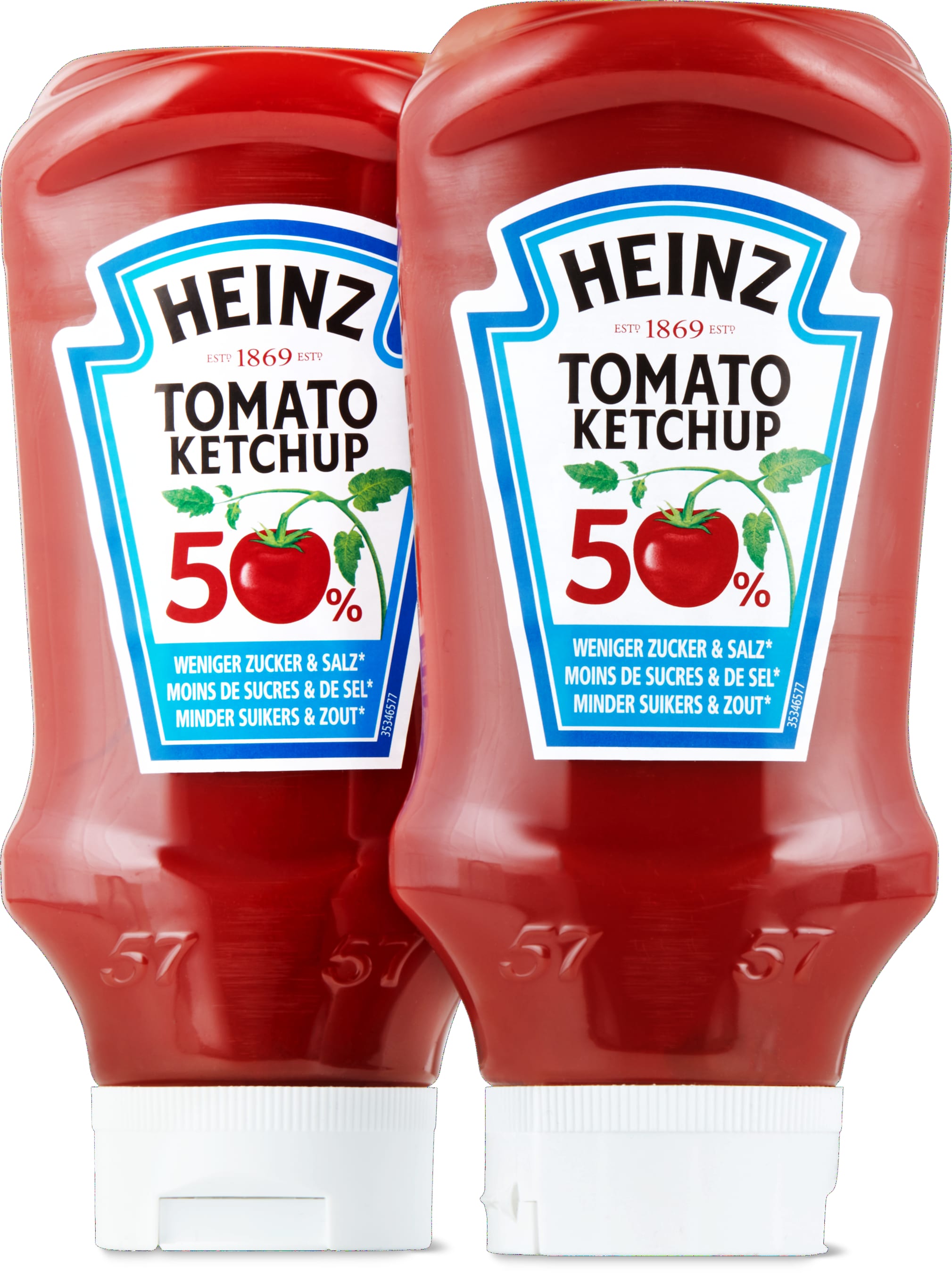 Heinz Tomatenketchup 50% weniger Zucker und Salz 2x500ml